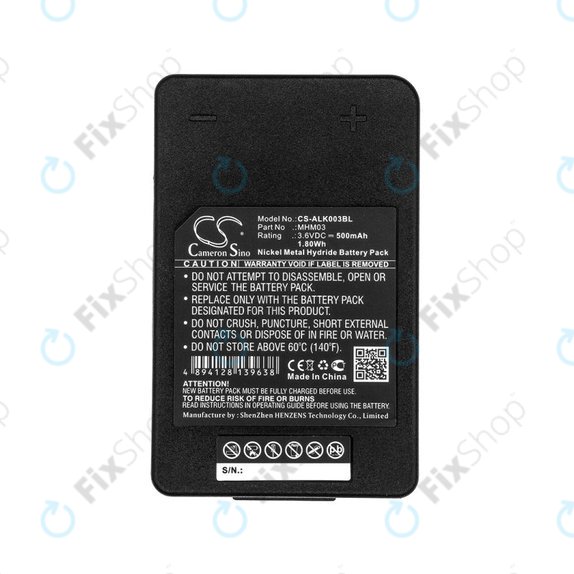 Battery for Autec LK Neo, 500mAh, Ni-MH, 3.6V, MHM03, R0BATT00E11A0, HQ