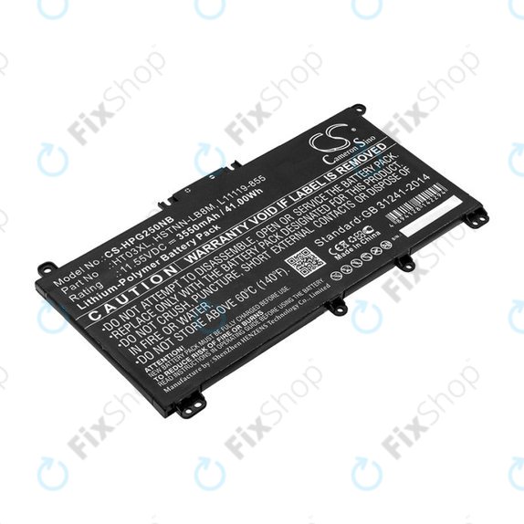Battery for HP Pavilion 14, 15, 17, 3550mAh, Li-Pol, 11.55V, HT03XL, HQ