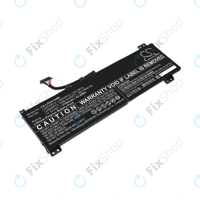 Battery for Lenovo IdeaPad Gaming 3, 3750mAh, Li-Pol, 11.52V, L20C3PC2, HQ