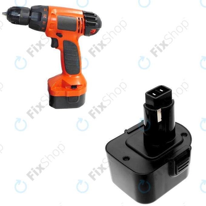 Battery for Black & Decker Cd1202, 2100mAh, Ni-MH, 12V, PS130A, HQ