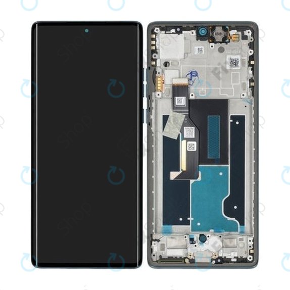 Motorola Edge 50 Fusion - LCD Display + Touch Screen + Frame (Forest Blue) - 5D68C24633 Genuine Service Pack