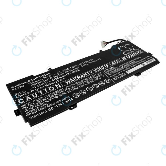 Battery for HP Spectre X360 15, 6750mAh, Li-Pol, 11.55V, KB06XL, HQ