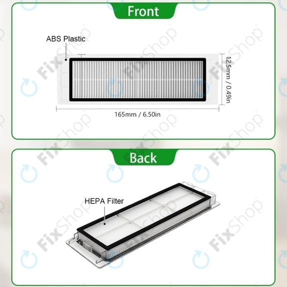 Xiaomi Roborock S5, S5 Max, S6, S6 MaxV, S6 Pure, E4, E5, Mijia 1S, Mi Robot Vacuum Mop 1S, Xiaowa E2, E3, Lite C10 - HEPA filter (2pcs)
