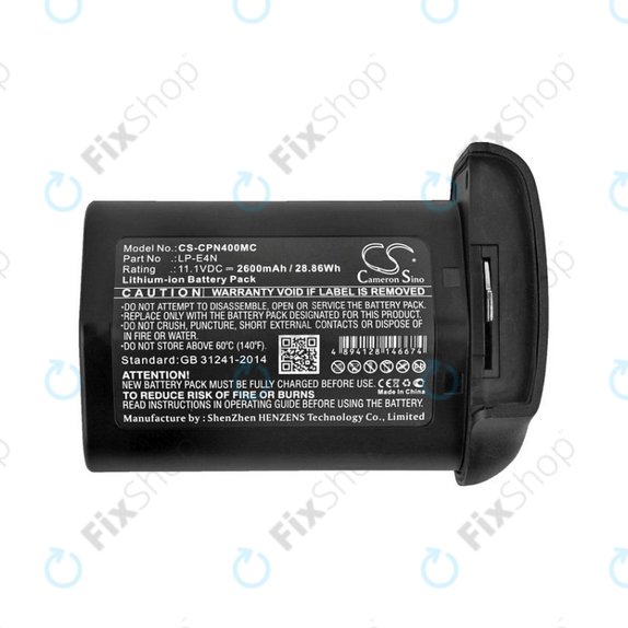 Battery for Canon 1D Mark 3, EOS-1D MarkIII, Mr-14ex, 2600mAh, Li-Ion, 11.1V, LP-E4N, HQ