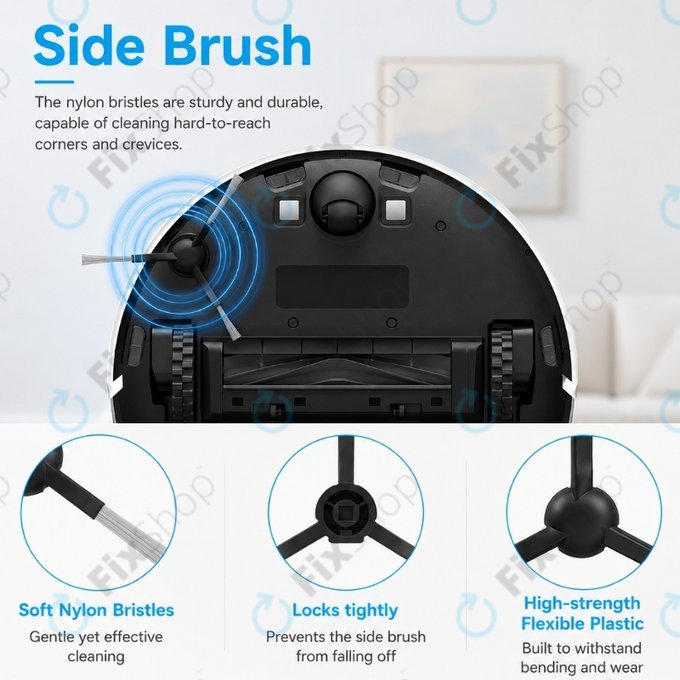 Replacement set for Xiaomi Dreame D9 Max Gen2, D10s, D10s Pro (2x Main brush, 4x Filter, 4x Side brush - Black, 4x Mop cloth)