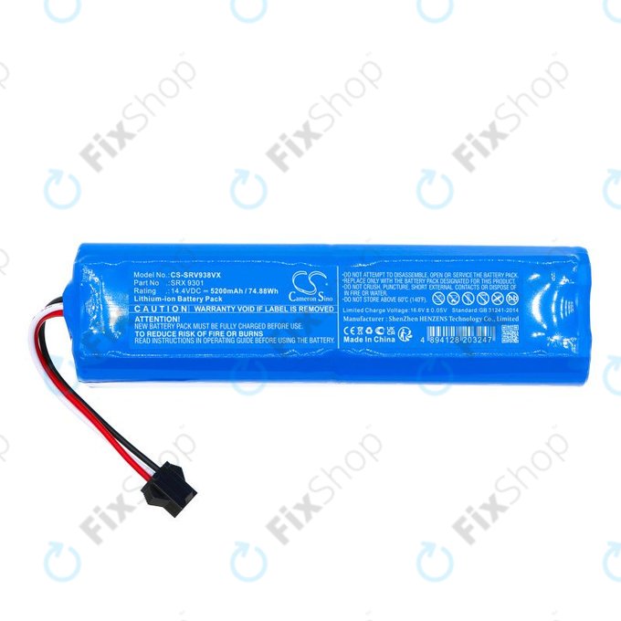 Battery for Sencor SRV 9350WH, 5200mAh, Li-Ion, 14.4V, SRX 9301, HQ