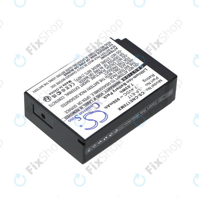 Battery for Canon EOS, 950mAh, Li-Ion, 7.4V, LP-E17, HQ