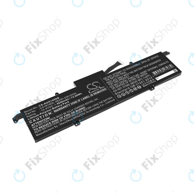 Battery for Asus ROG Zephyrus G14 Ga401, 4850mAh, Li-Pol, 15.4V, C41N1908, HQ