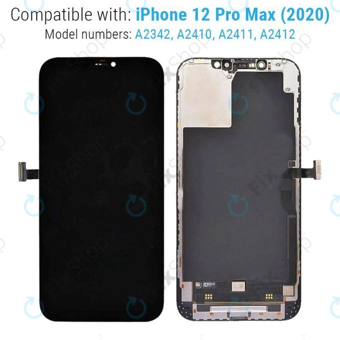 Display Hard OLED for iPhone 12 Pro Max, Touch Screen with Frame, FixPremium