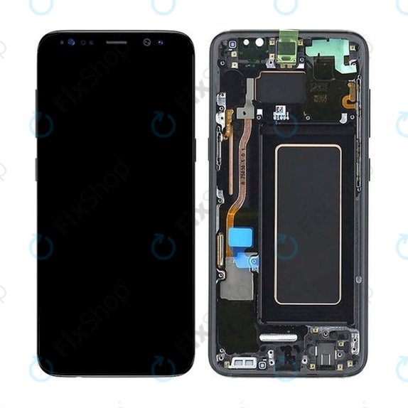 Samsung Galaxy S8 G950F - LCD Display + Touch Screen + Frame (Midnight Black) - GH97-20457A, GH97-20473A, GH97-20458A, GH97-20629A Genuine Service Pack