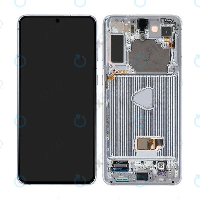 Samsung Galaxy S21 Plus G996B - LCD Display + Touchscreen + Frame (Phantom Silver) - GH82-24554C, GH82-27268C, GH82-24553C Genuine Service Pack