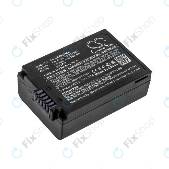 Battery for Nikon Z50, Z50 ZFC, Z30, Z FC, 1280mAh, Li-Ion, 7.6V, EN-EL25, HQ