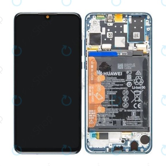 Huawei P30 Lite - LCD Display + Touch Screen + Frame + Battery (Peacock Blue) - 02352RQA Genuine Service Pack
