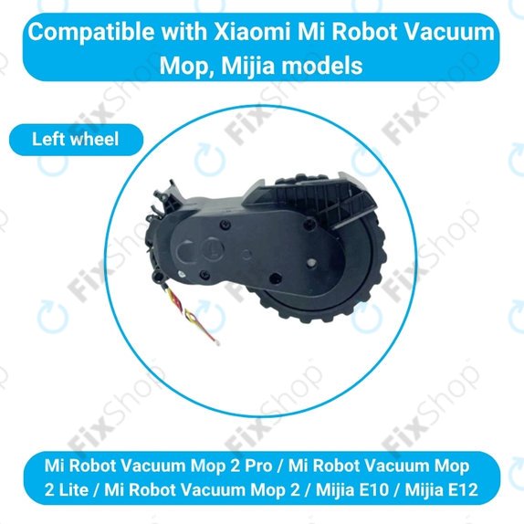 Xiaomi Mijia E10, E12, Mi Robot Vacuum Mop 2 Lite, 2 Pro - Wheel with Motor (Left) (Black)