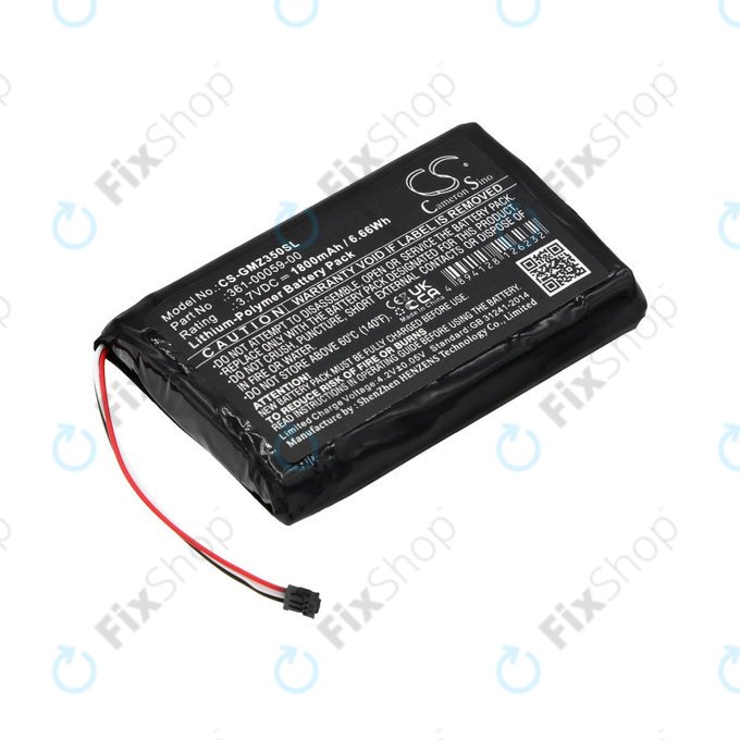 Battery for Garmin Zumo 340LM, 350LM, 390LM, 1800mAh, Li-Pol, 3.7V, 361-00059-00, HQ