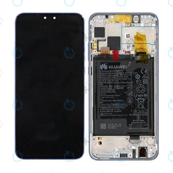 Huawei Y9 (2019) - LCD Display + Touch Screen + Frame + Battery (Aurora Purple) - 02352FDU