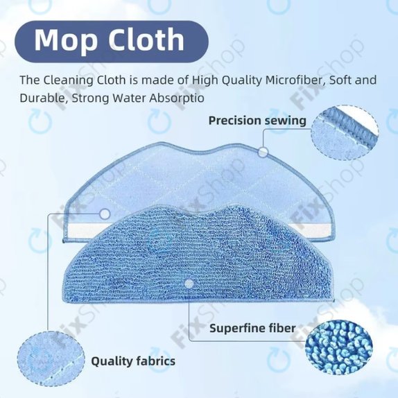 Mop Cloth, 2pcs for Rowenta X-plorer S75s, S75s+