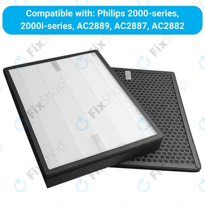 Philips 2000-series, 2000i-series, AC2889, AC2887, AC2882 - Filter set (HEPA + Activated carbon)