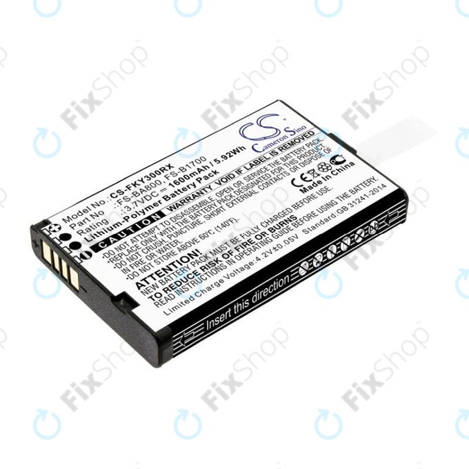 Battery for Flysky FA605, FS-GT2B, FS-I10, 1600mAh, Li-Pol, 3.7V, FS-BA800, HQ