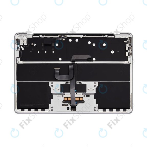 Top case keyboard frame for MacBook Air 13", A3113 (2024), with US keyboard and battery, Silver, 661-40228, Genuine Apple
