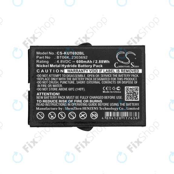 Battery for Ikusi T70, TM70, 600mAh, Ni-MH, 4.8V, BT06K, HQ