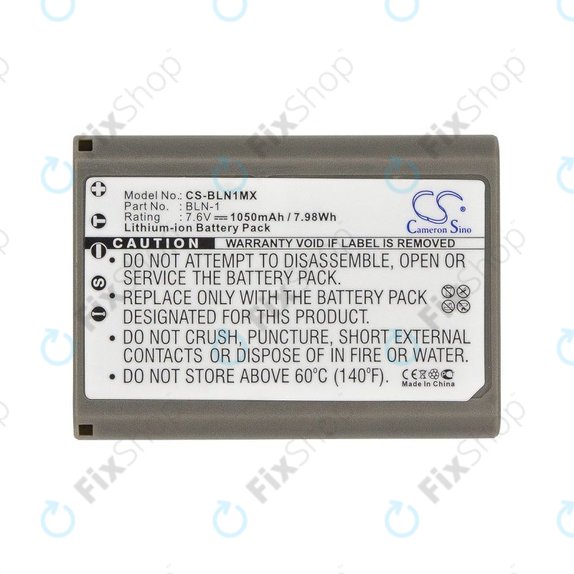 Battery for Olympus E-M5, 1050mAh, Li-Ion, 7.6V, BLN-1, HQ