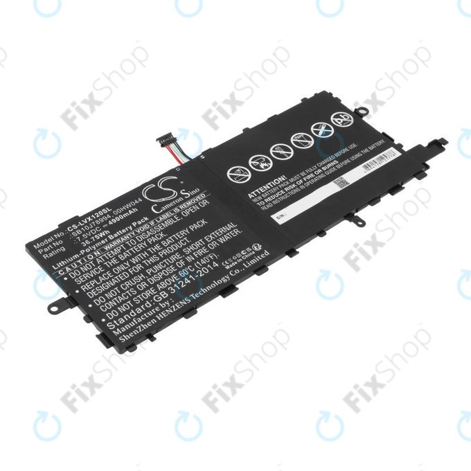 Battery for Lenovo Thinkpad X1 Tablet, 4900mAh, Li-Pol, 7.5V, SB10J78994, HQ