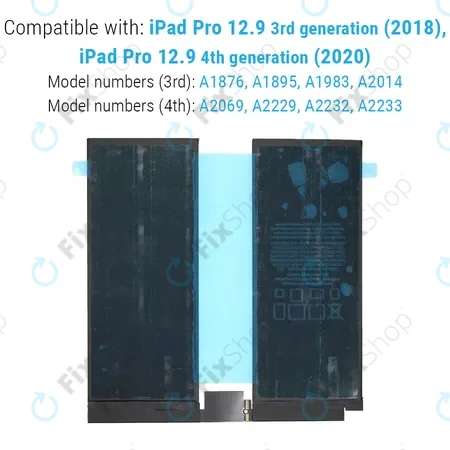Apple iPad Pro 12.9 (3rd Gen 2018, 4th Gen 2020) - Battery 9720mAh