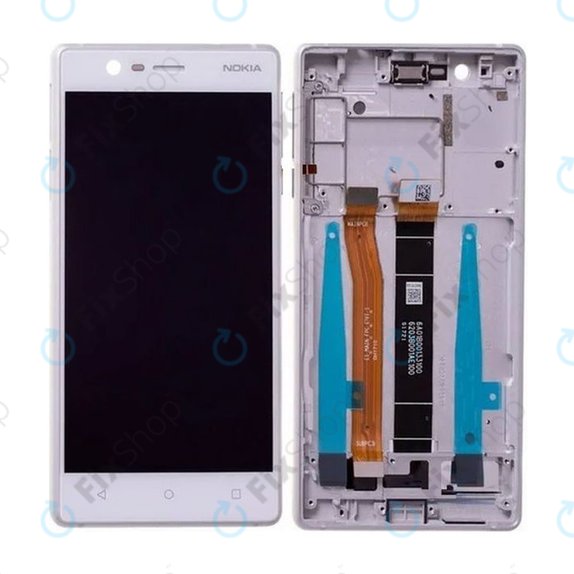 Nokia 3 - LCD Display + Touch Screen + Frame (Silver White) - 20NE1SW0001 Genuine Service Pack