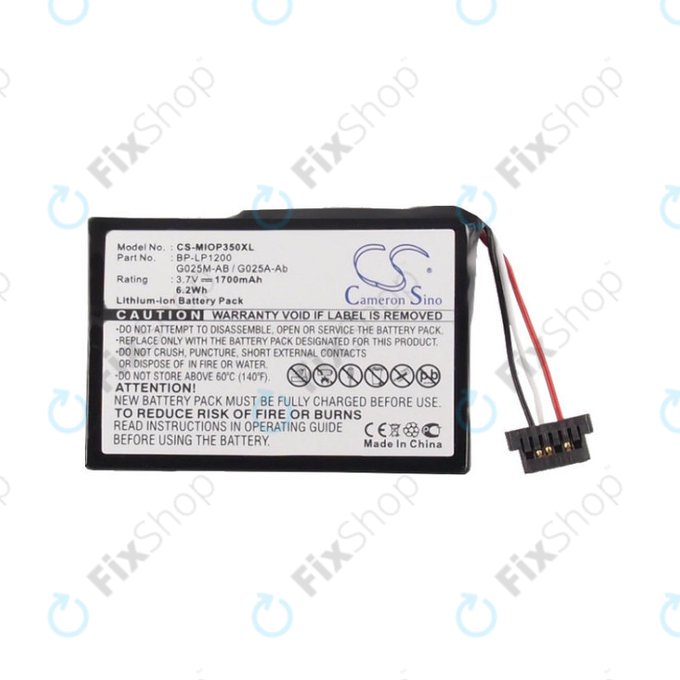 Battery for Mitac Mio P350, 1700mAh, Li-Ion, 3.7V, BL-LP1230, HQ