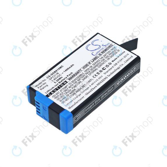 Battery for GoPro Max, Max 360, Acbat-001, 1400mAh, Li-Ion, 3.85V, SPCC1B, HQ