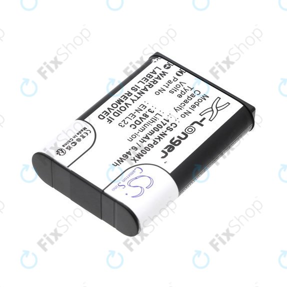 Battery for Nikon Coolpix, 1700mAh, Li-Ion, 3.8V, EN-EL23, HQ