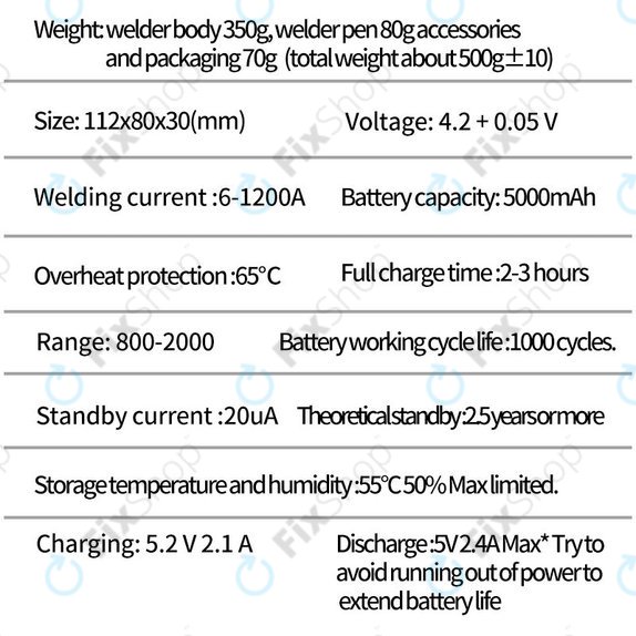 Docreate SW - Portable Spot Welding Machine with Digital Display (5000mAh)