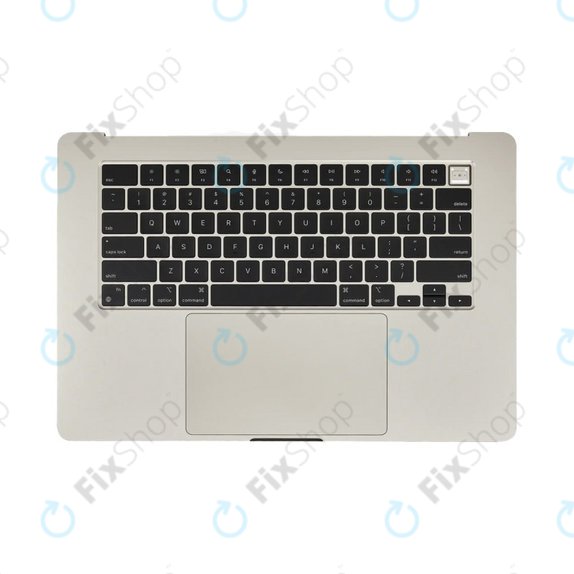 Top case keyboard frame for MacBook Air 15", A3114 (2024), with US keyboard and battery, Starlight, 661-40268, Genuine Apple