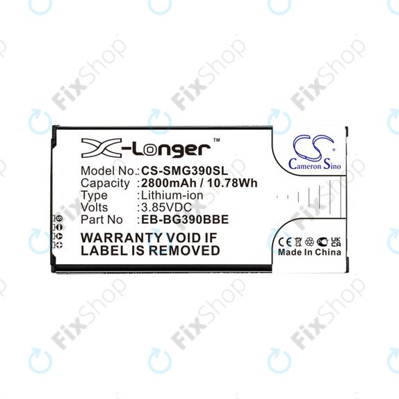 Battery for Samsung Galaxy Xcover 4, 4S, 2800mAh, Li-Ion, 3.85V, EB-BG390BBE, HQ