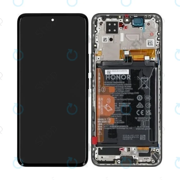 Honor 200 - LCD Display + Touch Screen + Frame + Battery (Black) - 0235AKHV Genuine Service Pack