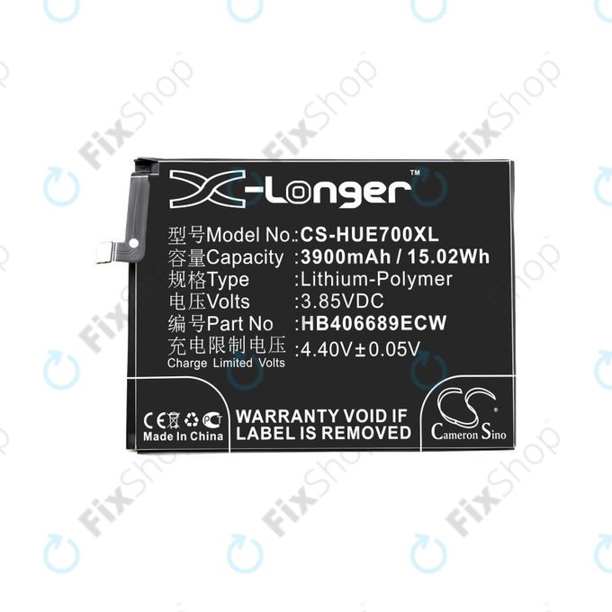 Battery for Huawei Y7, 3900mAh, Li-Pol, 3.85V, HB406689ECW, HQ