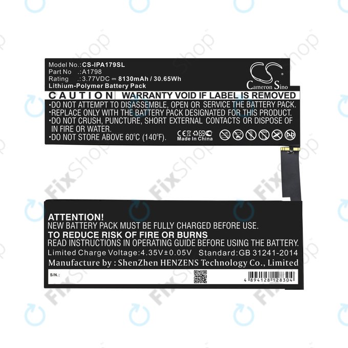 Apple iPad Pro 10.5 (2017) - Battery A1798 8130mAh HQ