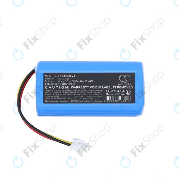 Battery for Liectroux C30B, BLAUPUNKT BPK-VCBB1XB, Midea M4, 2600mAh, Li-ion, 14.4V, MD-C30B, HQ