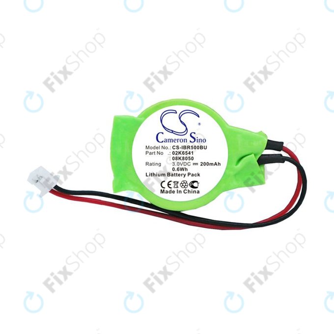 Backup battery for Lenovo Thinkpad, 200mAh, Lithium, 3V, 02K6541, HQ