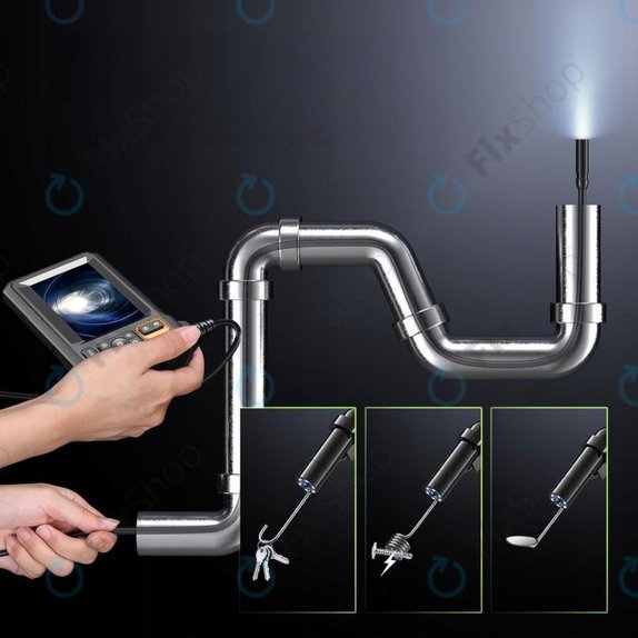 Industrial endoscope camera with 4.3" IPS display, 10m