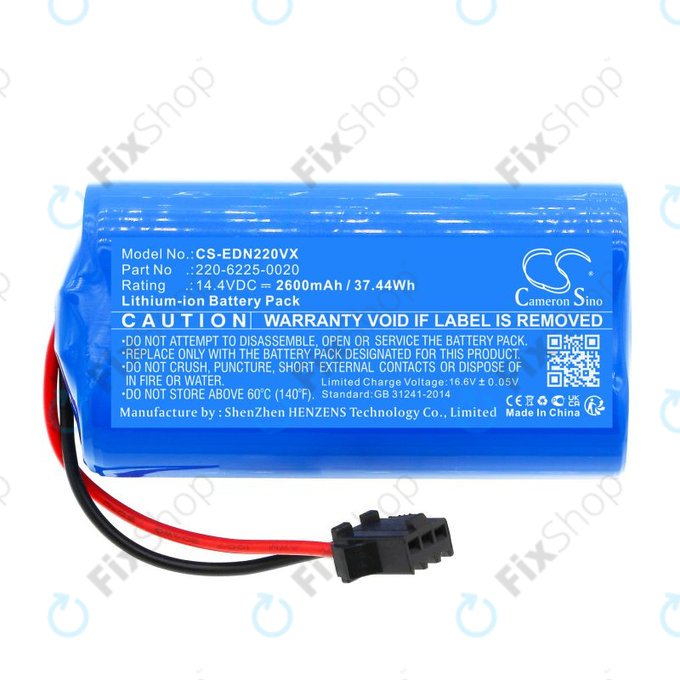 Battery for Lenovo, Neebo, Prixton, Ecovacs, Ultenic, 2600mAh, Li-Ion, 14.4V, 220-6225-0020, HQ