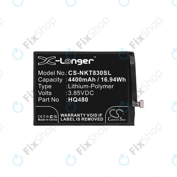 Battery for Nokia 8.3 2020 5G, 4400mAh, Li-Pol, 3.85V, HQ480, HQ