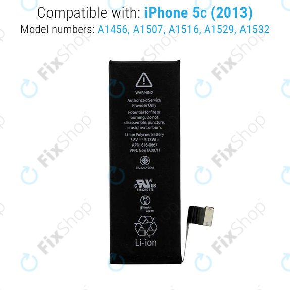 Battery for iPhone 5C, 1510mAh