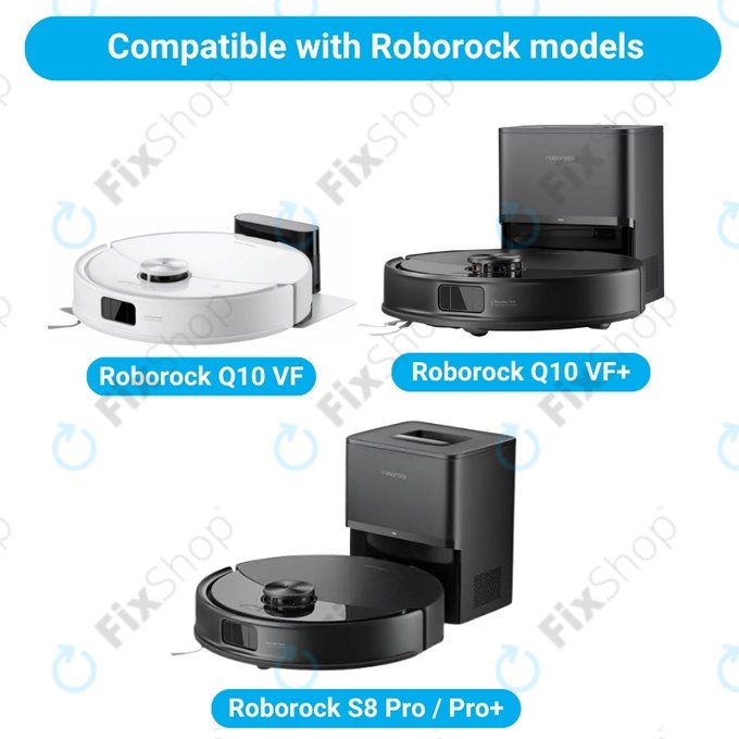 Replacement set for Xiaomi Roborock Q10 VF, Q10 VF+, S8 Pro, S8 Pro Plus (2x Main brush, 4x Filter, 4x Side brush)