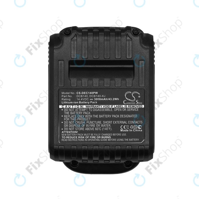 Battery for Dewalt DCB090, XR, 3000mAh, Li-Ion, 14.4V, DCB140, HQ