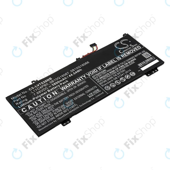 Battery for Lenovo Air 14, Flex 6, Ideapad 530, Yoga 530, 5800mAh, Li-Pol, 7.68V, L17C4PB0, HQ