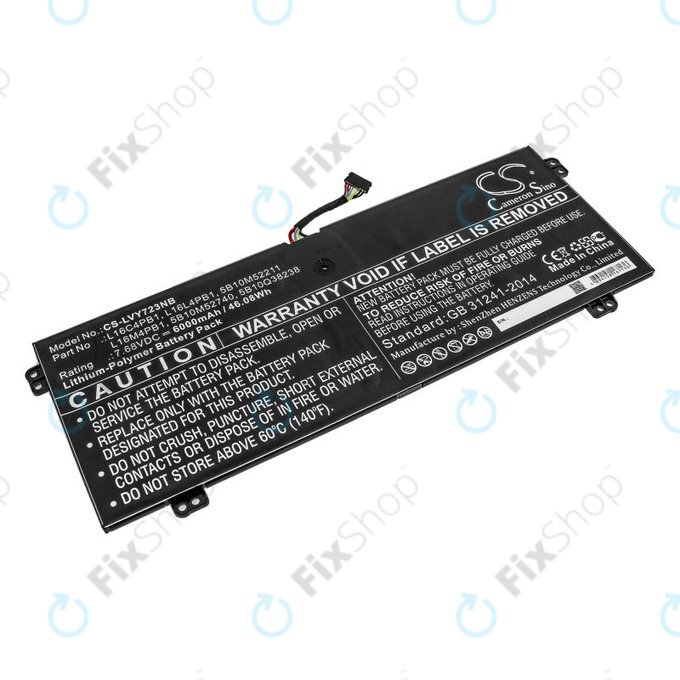Charger for Lenovo Yoga 720-13, 730-13, 6000mAh, Li-Pol, 7.68V, L16L4PB1, HQ