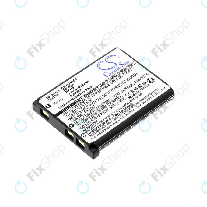 Battery for Leica, ALBA, Fujifilm, Avision, Praktica, Medion, 660mAh, Li-ion, 3.7V, NP-45, HQ