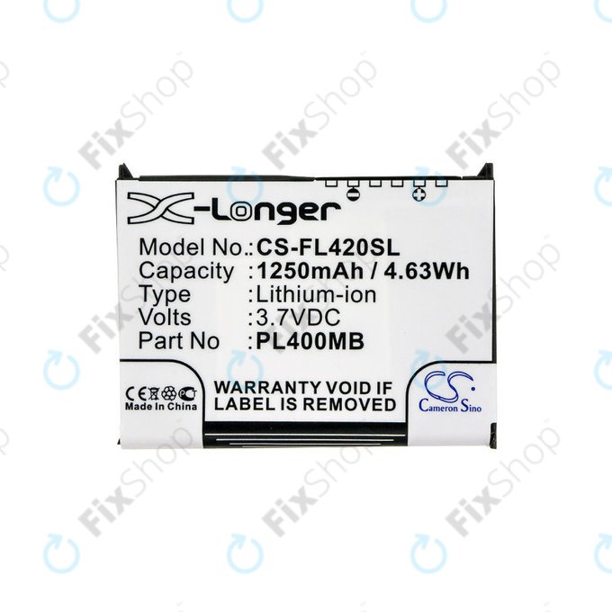 Battery for Fujitsu Siemens Loox N560, N520, N500, 420, 410, 1250mAh, Li-Ion, 3.7V, PL400MB, HQ